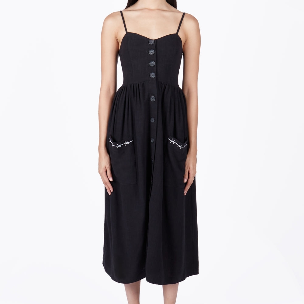 Ebony Button Down Midi Dress - Picture 5 of 13